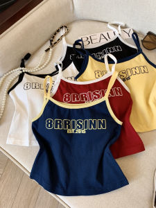 Áo Ba Lỗ Không Tay Phong Cách Đường Phố Cổ Điển Hàn Quốc Dành Cho Nữ Có Đệm Ngực Áo Vest Gợi Cảm Kiểu Mỹ Mùa Xuân Hè Thiết Kế Không Tay Áo