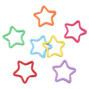 2-5pcs/lot 33x35mm Iron Colorful Painted Flat Wire Pentagram Ring For DIY Jewelry Keychain Handmade Accessories