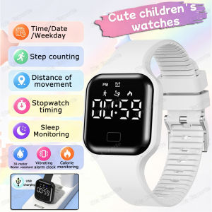 LED Digital Smart Wristbands Vibrating Alarm Clock Stopwatch Pedometer Sleep Monitoring 3D Motion Tracking Kids Smart Band HW12