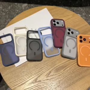 New Business Frosted Translucent Magnetic Phone Case For iPhone 18 17 16 15 14 Plus 13 12 Pro Max For MagSafe Shockproof Cover