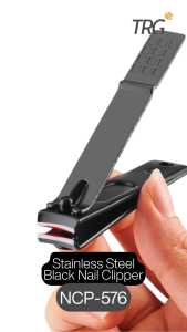 TRG Gunting Kuku Hitam Besar Kecil NCP-576 - Stainless Steel Black Nail Clipper Cutter Manicure Pedicure TRG