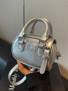 Fashionable Mini Shoulder Crossbody Bag Womens Design Bowling Bag Stylish Handbag Single Strap Soft PU Leather Commute Bag