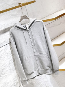 Heavyweight Pure Cotton Zip-Up Hoodie Jacket Comfortable Versatile Mens Autumn Sport Casual Hooded Sweatshirt Outerwear