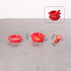 ZTOYL | 1/12 Scale Dollhouse Mini Tableware 3Pcs Realistic Noodle Bowl Plate Dish Set for Doll House Kitchen Decor Props
