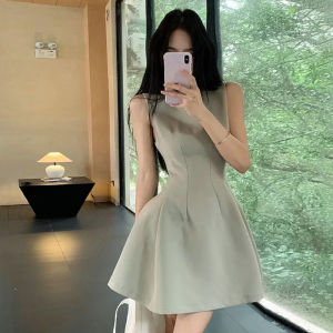 SUSIEYUAN | Black Sleeveless Dress For Summer