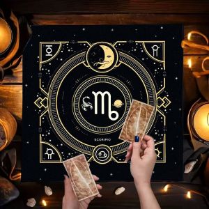 VIKAMA Cây Sự Sống Pentagram Ba Pha Mặt Trăng Sao Băng Bàn Thờ Vải Tarot Thẻ Khăn Trải Bàn Để Thiền Lấy Điềm Chống Thấm Nước Có Thể Giặt Bằng Máy Vuông Polyester