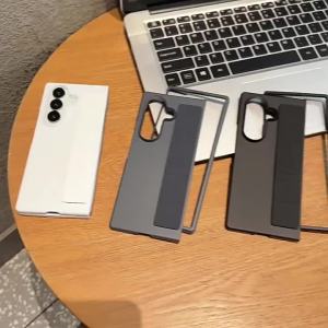 Luxury Soft Silicone Wrist Strap Phone Case for Samsung Galaxy Z Fold 8 Ultra 7 6 5 4 3 5G Ultra-Thin PC Protection Back Cover
