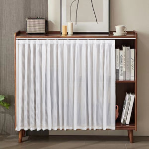 Dustproof Closet Door Curtain Sliding Track Bookcase Cover up Curtain Wardrobe Shoe Cabinet Blind Elegant Home Decor