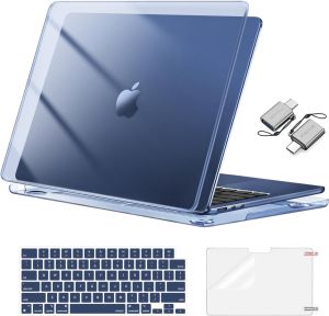 Mosiso Tương thích với MacBook Air 13 inch trường hợp 2025 2024 2023 2022 M4 a3240 M3 a3113 M2 a2681 vỏ cứng bằng nhựa & vỏ bọc bàn phím & miếng dán film màn hình & Loại C cho Macbook Air 13.6 inch trường hợp