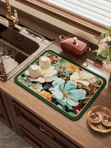 Thảm Tách Bằng Đất Ngô Phòng Bếp Chống Trượt Cách Nhiệt Chống Bỏng Thấm Hút Ẩm Thảm Bàn Ăn Thảm Tách Thảm Quầy Trà