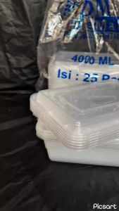 THINWALL JUMBO/KOTAK MAKAN PLASTIK JUMBO MEREK DM UKURAN 4000 ML ISI 10 SET