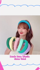 KUKE Bando Korea Busa Tebal Polos - Bandana Nagita Slavina Anak Dewasa Wanita Kain Busa Tidak Sakit Lembut Classic Pastel / Headband Cloud Korean Style Fashion