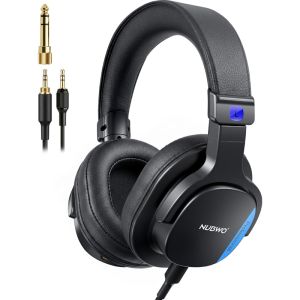 Nubwo | NUBWO HD01 Studio Headphones Wired Hi-Res Over Ear Headphone Lightweight Closed Back DJ Headphone for Piano Guitar AMP Recording