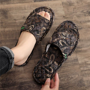 Spring Summer Autumn Silent Cloth Bottom Breathable Slippers Home Fabric Indoor Noiseless Floor Tile Mens Washable Slippers