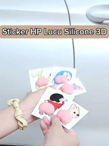 Sticker Silicone 3D Karakter Lucu 2pcs / Bumper Pelindung Pintu Mobil Spion Kulkas Anti Bentur / Pop Socket Squishy Tempelan Hiasan Handphone Botol Minum Helm Toilet Lemari Soft Gel Stiker 3 Dimensi Viral Car Door Silikon Gemoy SHINCHAN CORGI DORAEMON