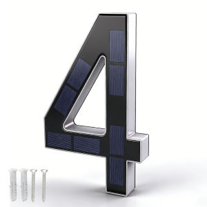 Boruit | 23CM Solar House Number Lights Light Sensor Auto On/Off Light Up Waterproof LED Address Numbers Signs for Houses & Home Decor