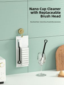 Long Handle Nano Sponge Cup Brush for Baby Bottle Water Bottle Cleaning No Dead Angle Household Kitchen Cleaning Tool