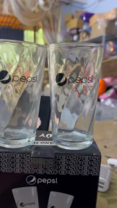 Set 2 Ly Sinh Tố Thủy Tinh xoắn PEPSI M 215F 400ml (142*77mm)(