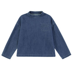 Haitou Childrens Clothing Spring/Summer Thin Kids Long Sleeves Shirt Boys Girls Shirt Denim Tops Stand Collar Outwear Childrens