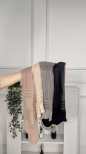 Ninabobo KK013 Kaos Kaki Stocking Panjang Transparan Garis Strip Wanita Tipis Halus Sepaha Pantyhose