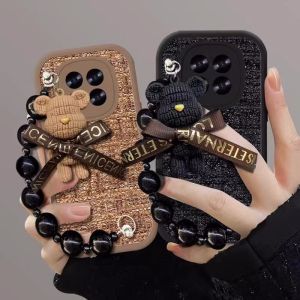 In Stock Casing Realme 13 13+ Realme13 Realme 13 Pro+ Plus 5G New Simple Fashion Little Fragrance Braided Shockproof Phone Case with Trend 3D Bear Doll Bracelet 2024