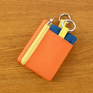 Dopamine Split Color Mini Wallet Portable Lightweight Coin Purse Two-In-One Fashion ID Card Holder Womens Handbag