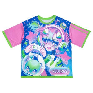 Bandai | 2026 Summer Hot Selling Fashion Element Style T-shirt 3D Printing Outdoor Fitness Hip-hop Street Round Neck T-shirt Large Size