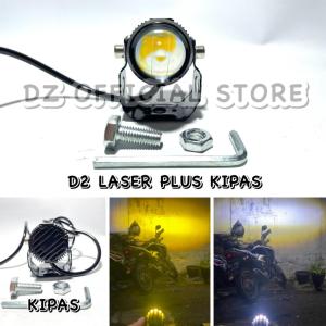 GRADE A LAMPU SOROT LED LASER D2 PLUS KIPAS HIGH LOW CAHAYA KUNING PUTIH DC 12V 20W PANJANG KABEL 90CM SUPER TERANG / LAMPU TEMBAK D2 MINI LASER LED SUPER TERANG
