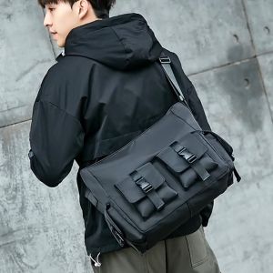 SmallAnt Orang Messenger Bags Bisnis Sekolah Pria Shoulder Bags Waterproof Crosbody Bag untuk pria