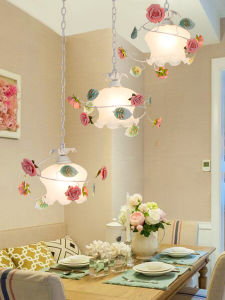 MEIYUAN | Nordic Rustic Ceramic Flower Pendant Light