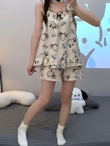 CANDY HOMEWEAR ชุดนอนเกาหลี ชุดนอนสวยๆ ชุดนอนเซ้ต2ชื้น สไตล์เรียบหรู มีฟองน้ำเสริม W021