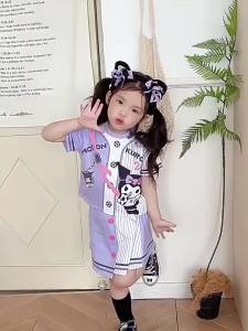 ชุดเสื้อTและกระเป๋าสั้น เด็กหญิงฤดูร้อน 2025 SANRLO oนิทานใหม่ สไตล์กีฬา ลายการ์ตูน น่ารัก สำหรับเด็กหญิงขนาดกลางเล็ก