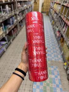APPN(1กล่องมี12ม้วน มีคลิปรีวิว) เทปกาว เทปกาวTHANK YOU สีแดง“ เทปกาว เหนียวแน่น ติดทน ไม่หลุดง่าย • ใช้งานอเนกประสงค์ ปิดกล่อง แพ็กของ ส่งพัสดุ มั่นใจทุกชิ้น • เนื้อกาวคุณภาพ ติดแน่น ลอกไม่เป็นขุย •เห็นชัด •เทปกาวคุณภาพของแท้ (1156131211)