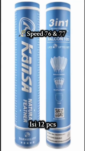KANSA 3-IN-1 SHUTTLECOCK FALCON 100 PREMIUM GOOSE FEATHER SPEED 76 77 High Durable Stable Flying