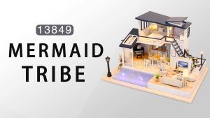 Emerie Yara DIY Miniature Dollhouse: A Unique Mermaid Tribe with LED Lights & Dust Cover