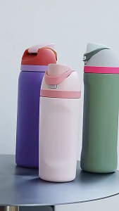 Portable 32oz Thermos Tumbler 304 Stainless Steel Insulated Water Bottle One-touch Opening Leakproof Travel Cup with Straw For School Gym Office Outdoor Hiking