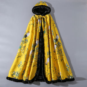 Warm Double-Layer สไตล์จีนฤดูใบไม้ร่วงฤดูหนาว Feng Huang แชร์เต้นรํา Hanfu Robe สําหรับผู้ชายและผู้หญิงหนา Felting การออกแบบโบราณ