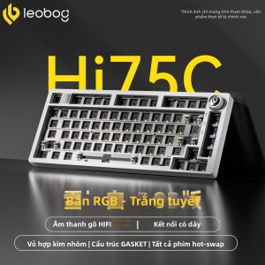 LEOBOG | Bàn phím cơ Custom LEOBOG Hi75C - Vỏ Nhôm Nguyên Khối 3 Chế Độ Gasket Mount Full Hotswap LED RGB