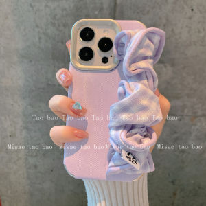 Cute Simple High-End Purple Denim Wristband Apple 14 pro Max Silicone Protective Case for iPhone 16/13 Soft Compatible with 15Pro Max