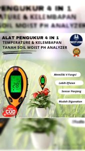 CEPAT YIERYI Alat cek Pengukur Temperatur dan Kelembapan Tanah Soil PH paling akurat pertanian