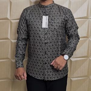 Kemko Ziland Kemeja Koko Pria Dewasa Lengan Panjang Terbaru Cokelat Mahogany Premium