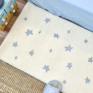 Long Rectangle Bedside Rug Star Simple Home Use Room Bedroom Carpet Window Balcony Floor Mat Ins Style Abstract Digital Print