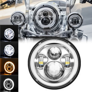 7" Moto Headlight 7 inch Motorcycle Headlight LED Lights Halo DRL Lamp For Royal Enfield Himalayan 400 411 650 350 Cafe Racer