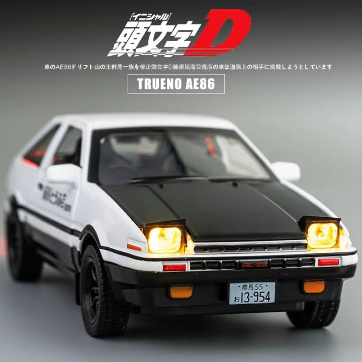 1/32 Initial D AE86 Toy Car Diecast Toyota Miniature Model Pull Back ...