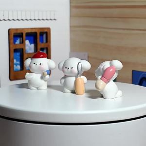 Penghantaran dari China [2025] Ornamen Lanskap atur Lukisan Comel Kreatif Patung Anjing Kecil Kraf Tangan Desktop Resin Kereta Perhiasan Kecil 3.8