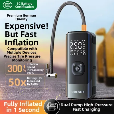DERLSSIN | Car High Pressure Dual-cylinder Portable Powerful Air Pump