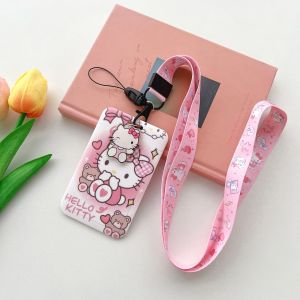 Cute Cartoon Meowordi Pudding Dog Lanyard Card Holder Long Rope Neck Hanging Student Access Control Public Transport Female Model