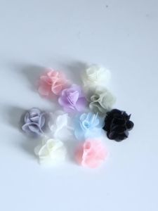 10pcs 2cm Chiffon Fabric Artificial Flowers Mini Handmade Flowers For DIY Wedding Party Clothing Headwear Decor Accessories