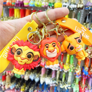 New Anime Disney Keychain Cartoon The Lion King Mickey Mouse Minnie Lilo & Stitch Keyring Car Key Chain Pendant Kids Toys Gifts