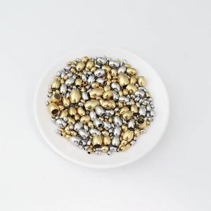20-50pcs Stainless Steel Rice Beads Gold Color Loose Spacer Oval Beads For DIY Handmade Bracelet Necklace Jewelry Accessories